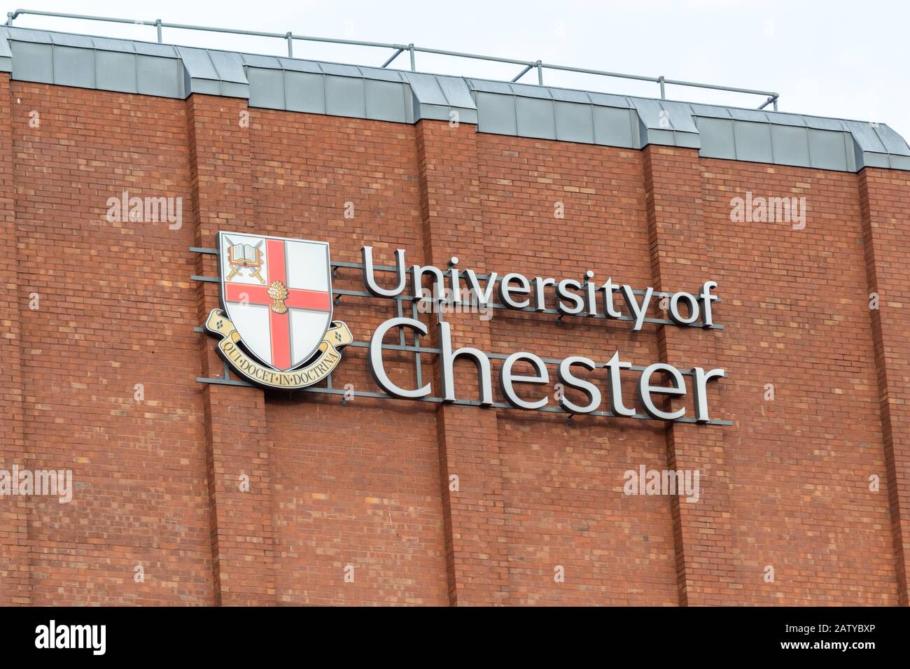 University of Chester sign, Marriss House nurse education facility