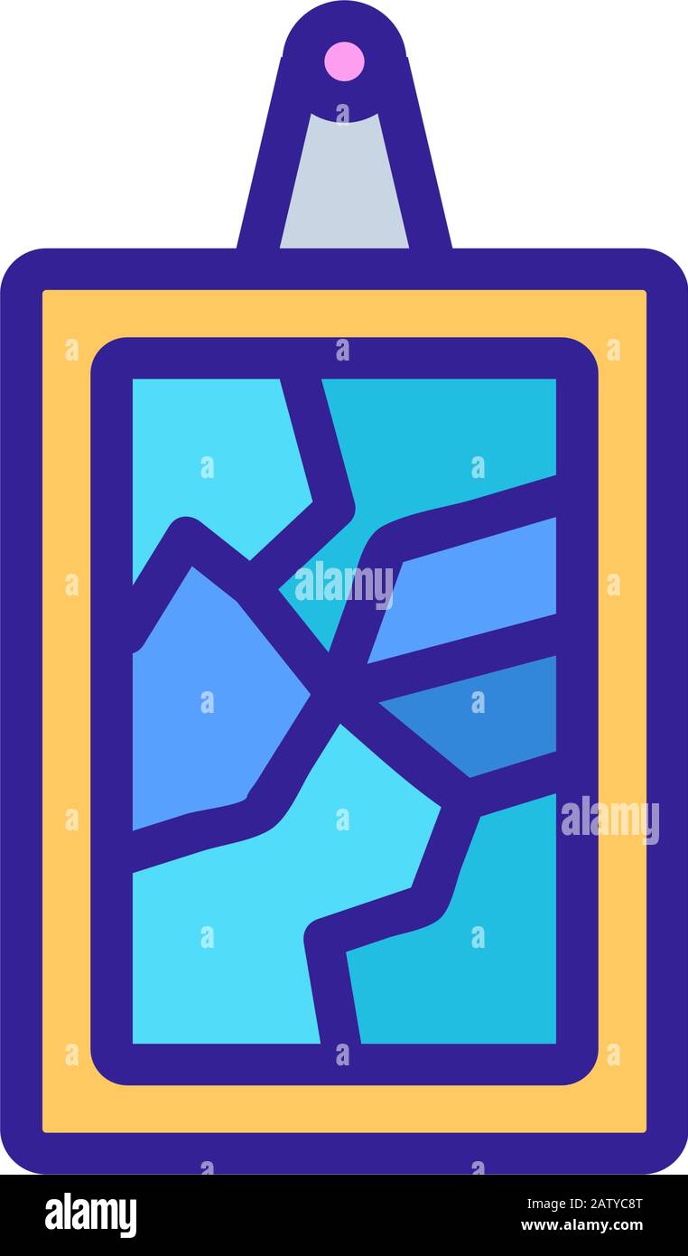 broken mirror icon vector. Isolated contour symbol illustration Stock