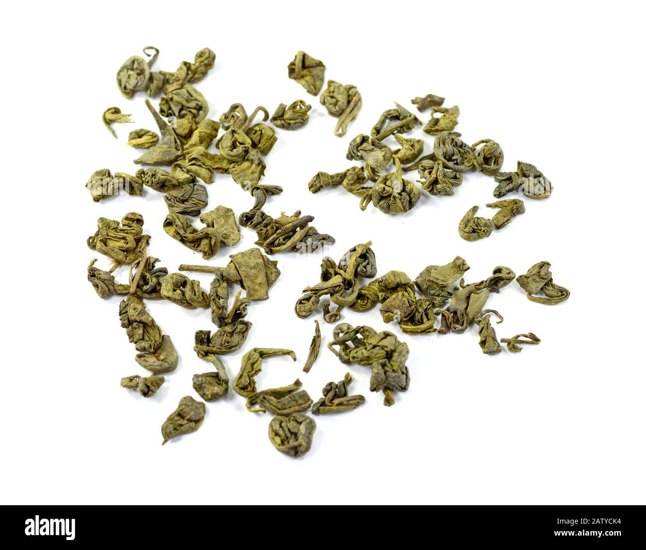 Dry green tea isolated on white background Stock Photo Alamy