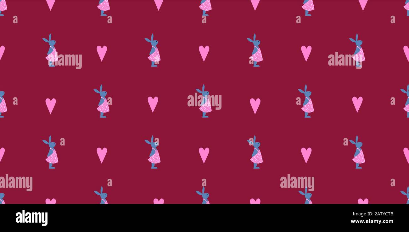 Easter seamless pattern. bunny rabbit. Happy easter. Cute spring illustration.. Stock Vector