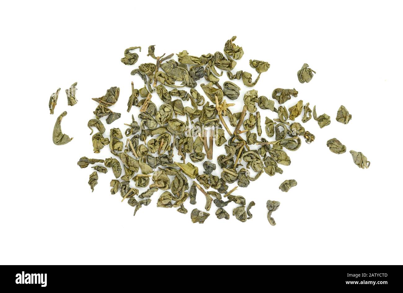 Dry green tea isolated on white background Stock Photo Alamy
