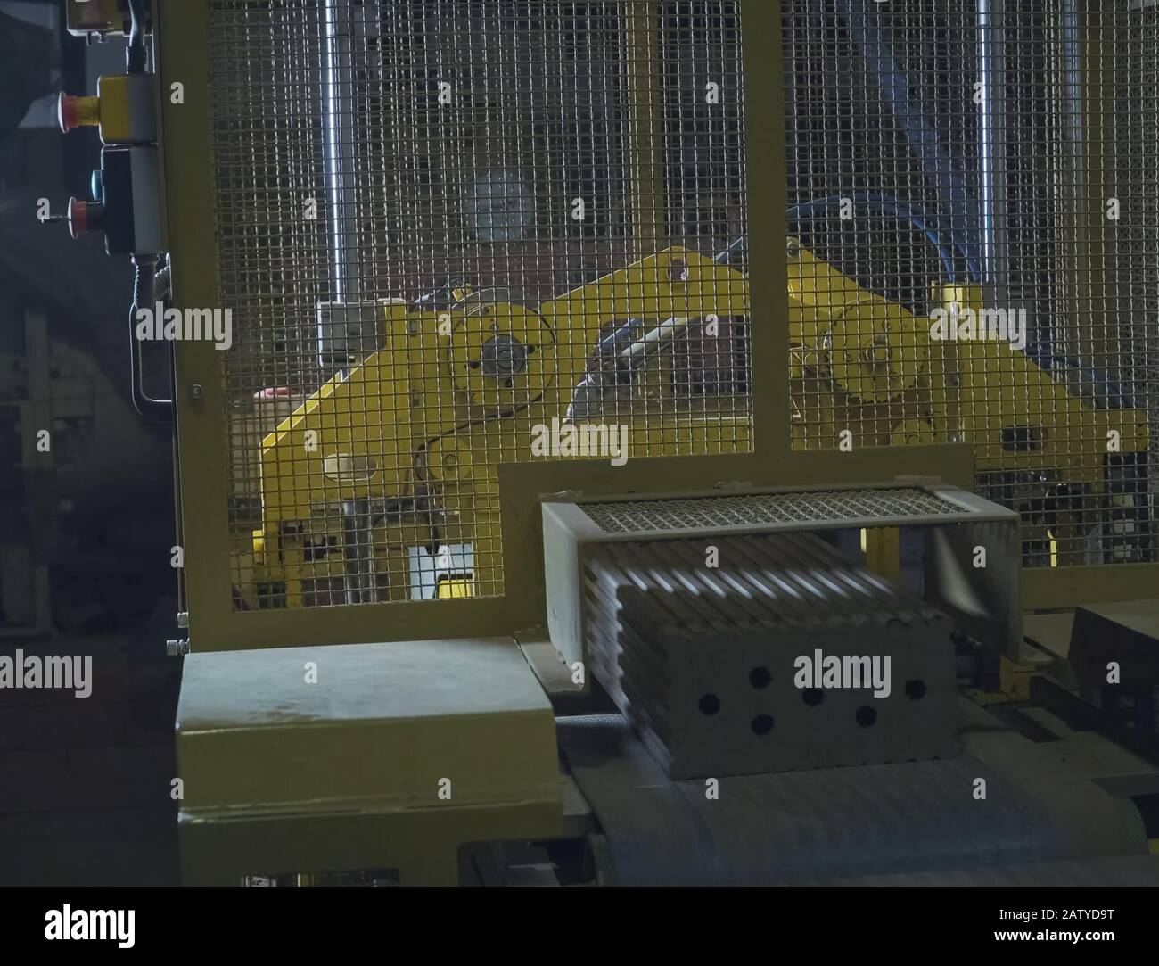 Brick production, hollow ceramic bricks factory. Brick production