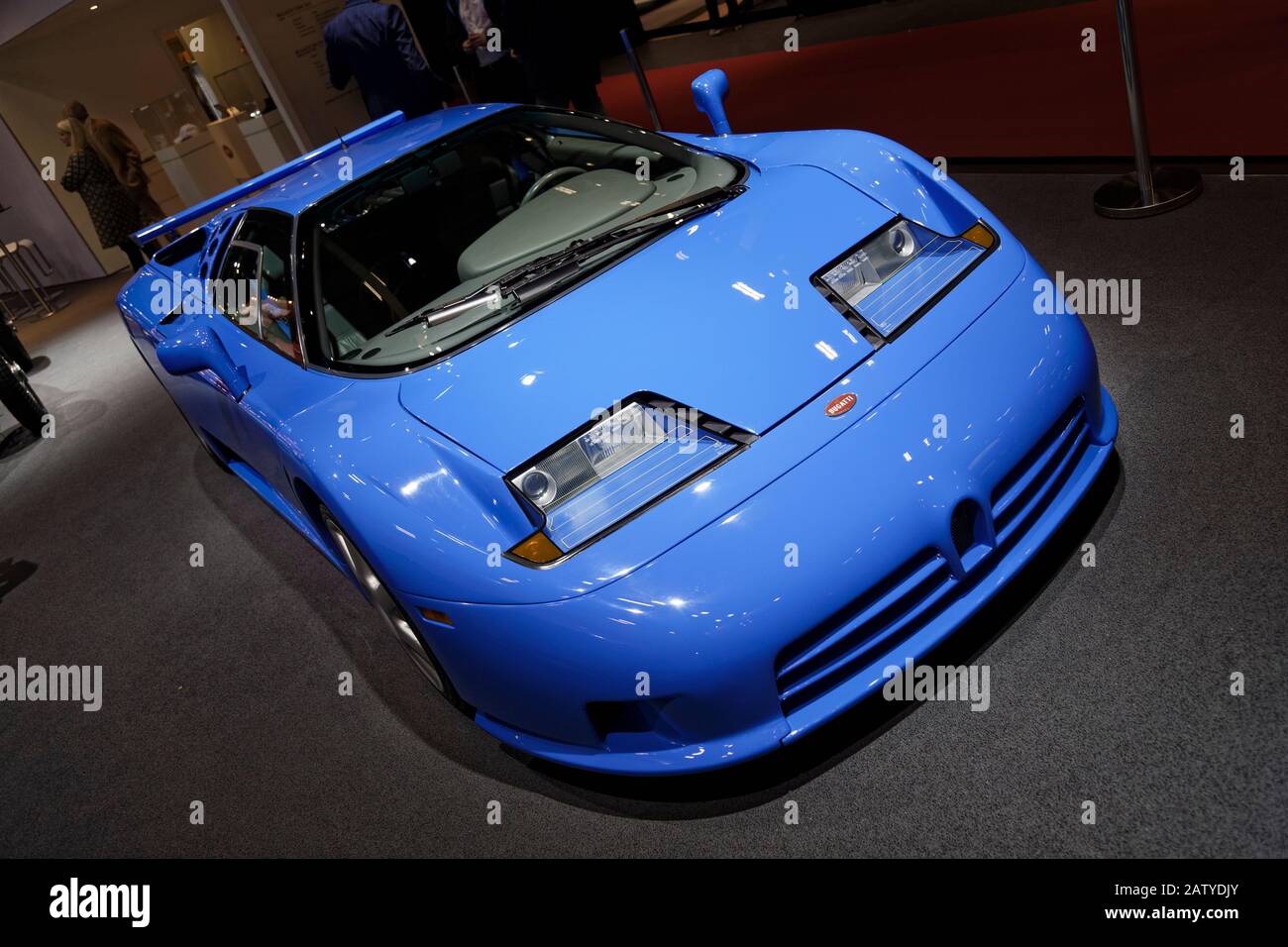 Paris, France. 4th Feb, 2020. Bugatti EB 110 Super Sport - The Retromobile show opens its doors from February 5 to 9, 2020, at PARIS-EXPO in Paris Stock Photo