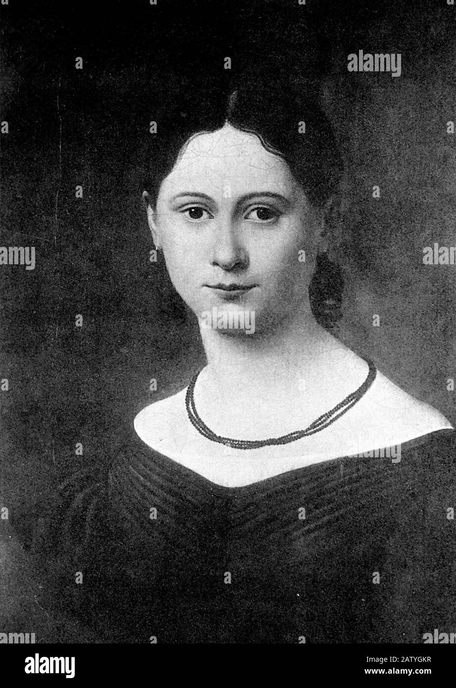 1835 a  :  Jenny Von Westphalen ( 1814 - 1881 ) , the wife of  german philosopher . politician and economist  KARL MARX  ( 1818 - 1883 ) , when was yo Stock Photo
