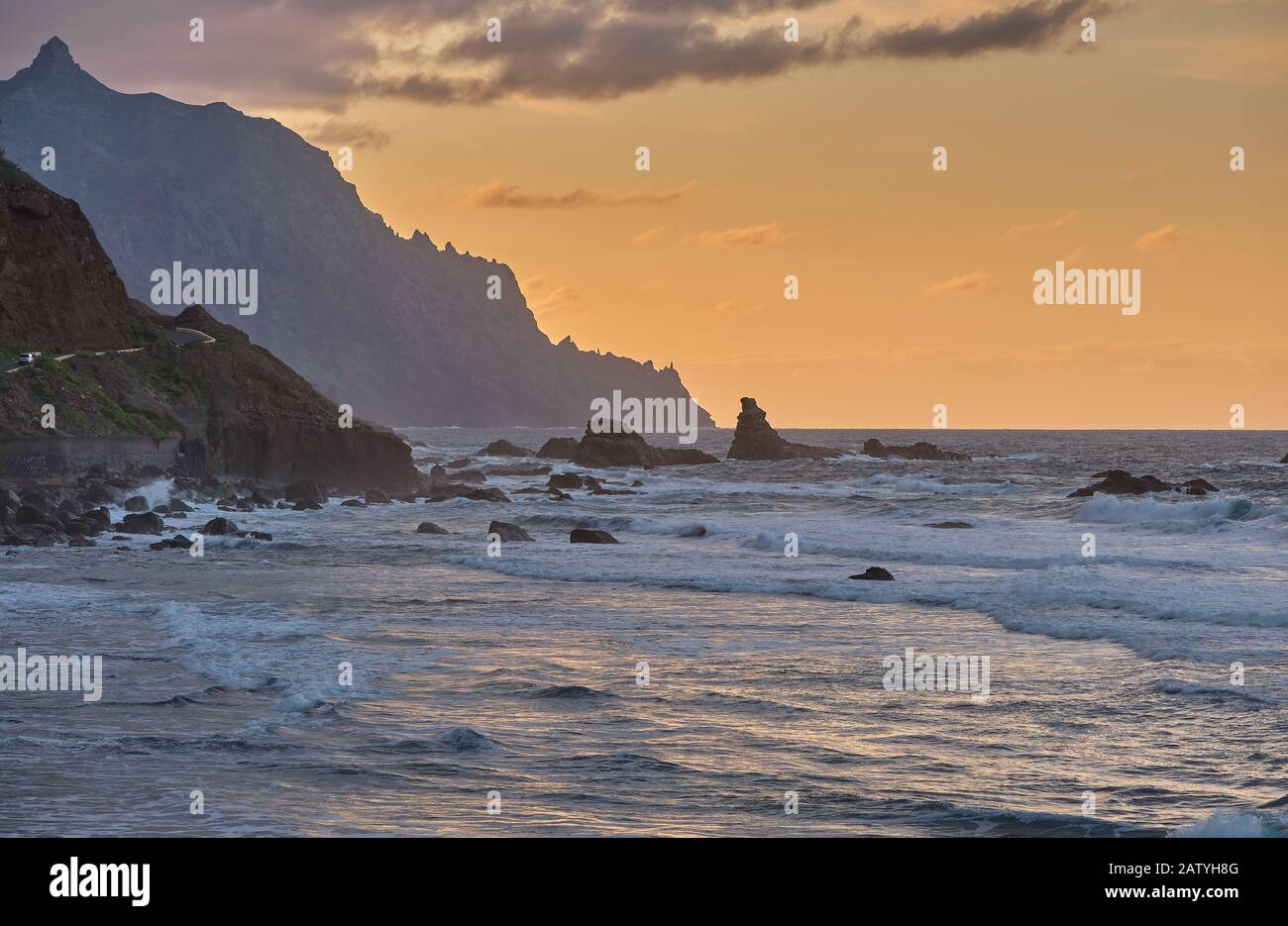 Benijo beach next to the village of Almaciga. Tenerife - Canary Islands Stock Photo