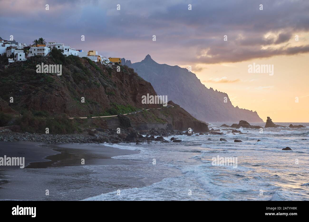 Almaciga beach next to Benijo beach. Tenerife - Canary Islands Stock Photo