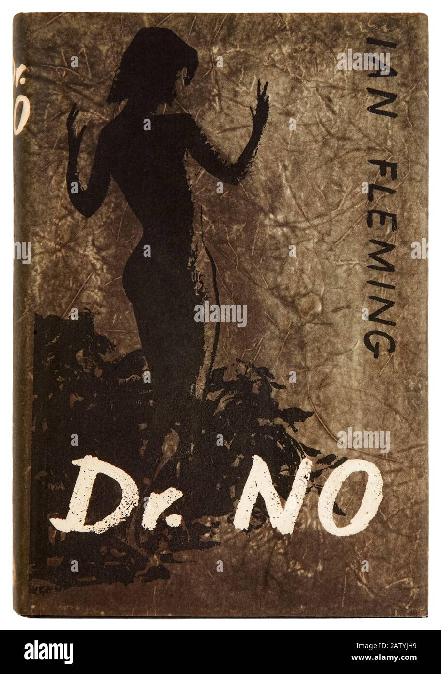 Dr. No by Ian Fleming (1908 – 1964) the sixth novel to feature British Secret Service agent 007, James Bond and the first to be adapted for the big screen in 1962. Photograph of 1958 first edition front cover featuring artwork by Pat Marriott (1920-2002). Stock Photo