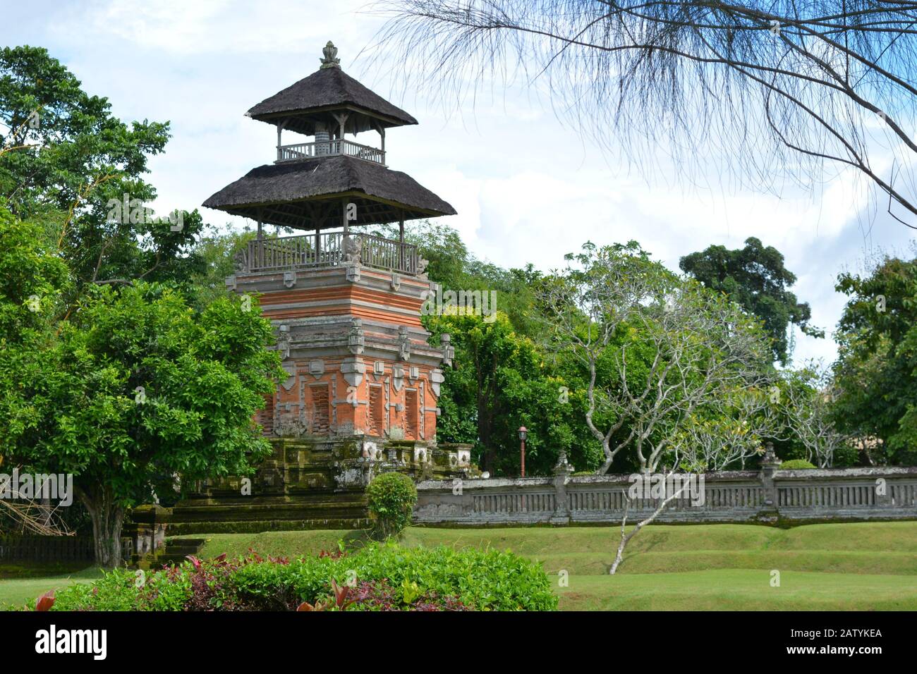 Tower at Pura Taman Ayun Temple in Bali Indonesia Stock Photo