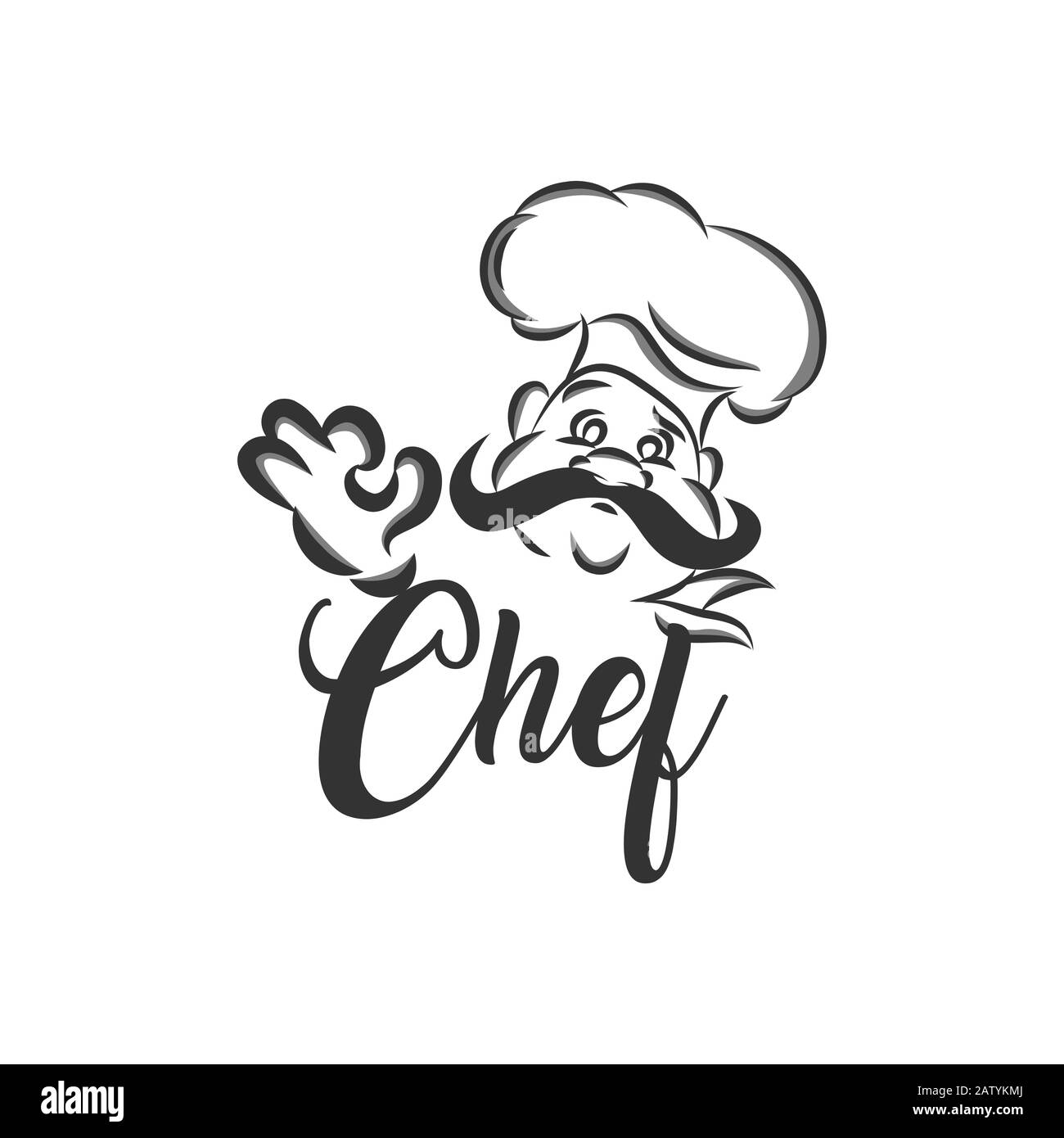 Chef logo. Lettering Hand lettering with a cap chef. Symbol icon logo ...
