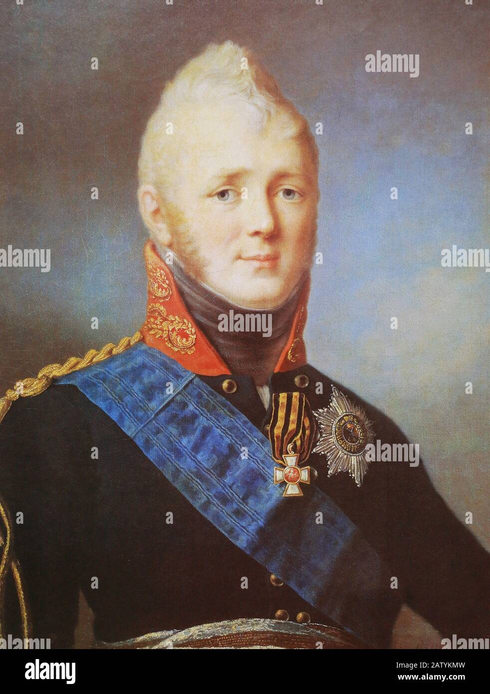 Russian Emperor Alexander I. Painting by S. Schukin, 19th Century Stock ...