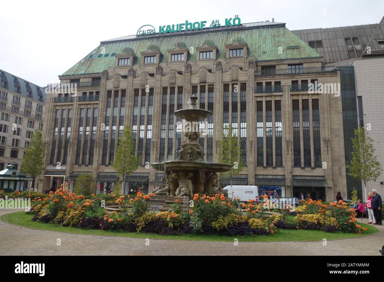 The exterior of the Galeria Kaufhof department store located on the Konigsallee boulevard in Dusseldorf, Germany. Stock Photo