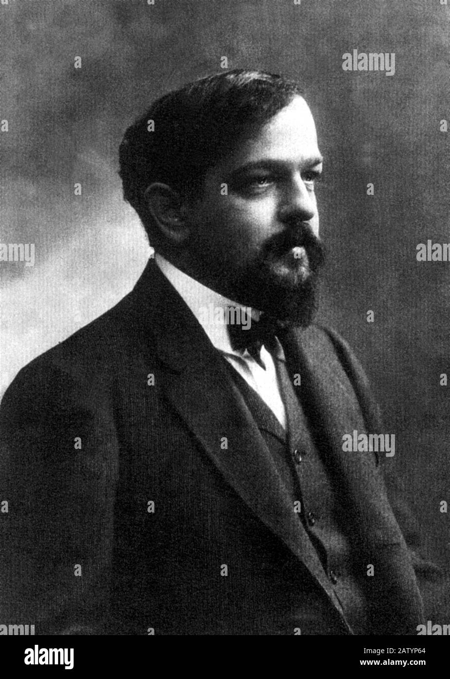 The celebrated french music composer and pianist  Claude DEBUSSY  ( Saint-Germain-en-Laye 1862 - Paris 1918 ) - portrait by Nadar jeune - COMPOSITORE Stock Photo