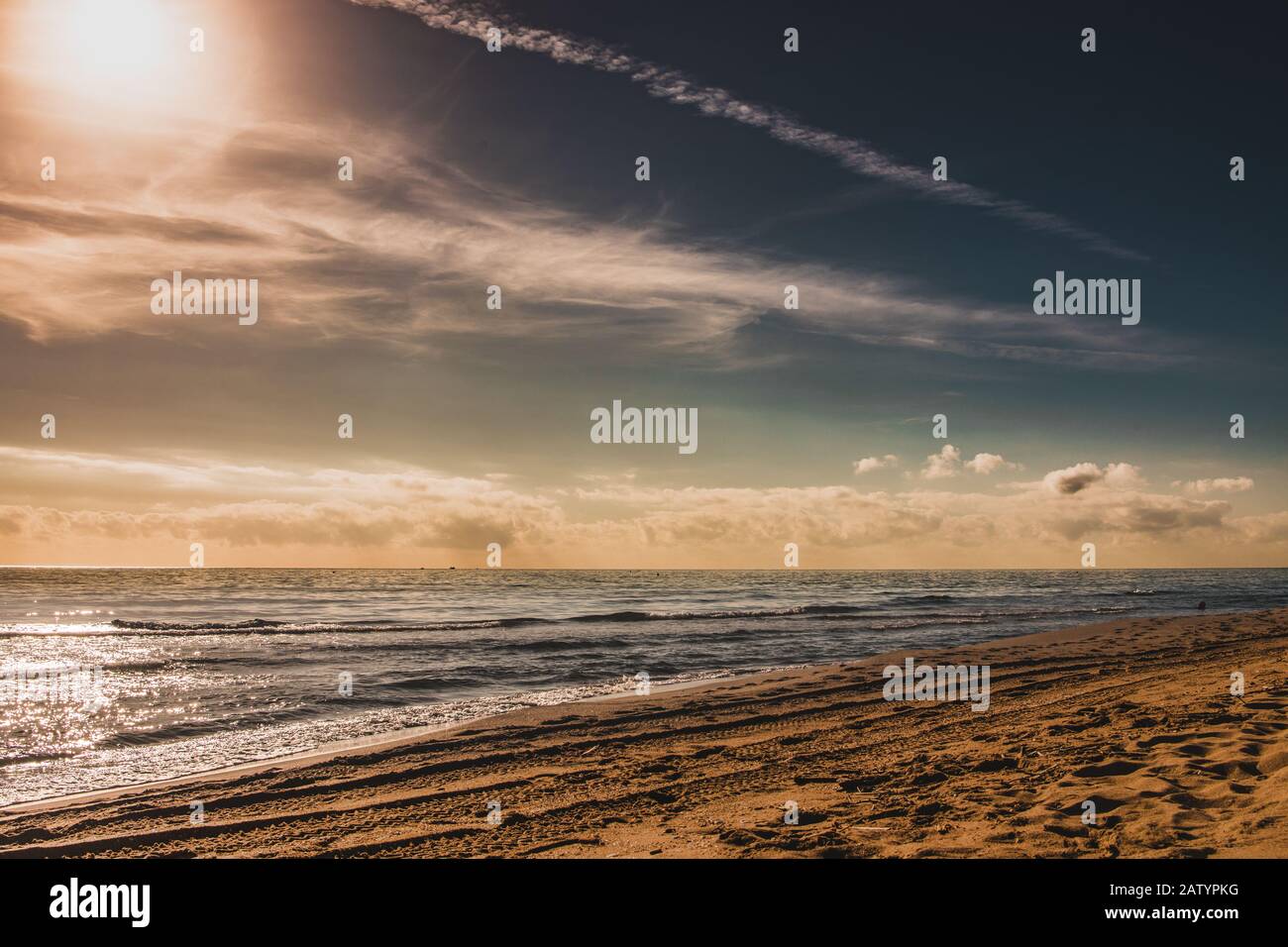 Beautiful and sunny day on the beach in spain Stock Photo