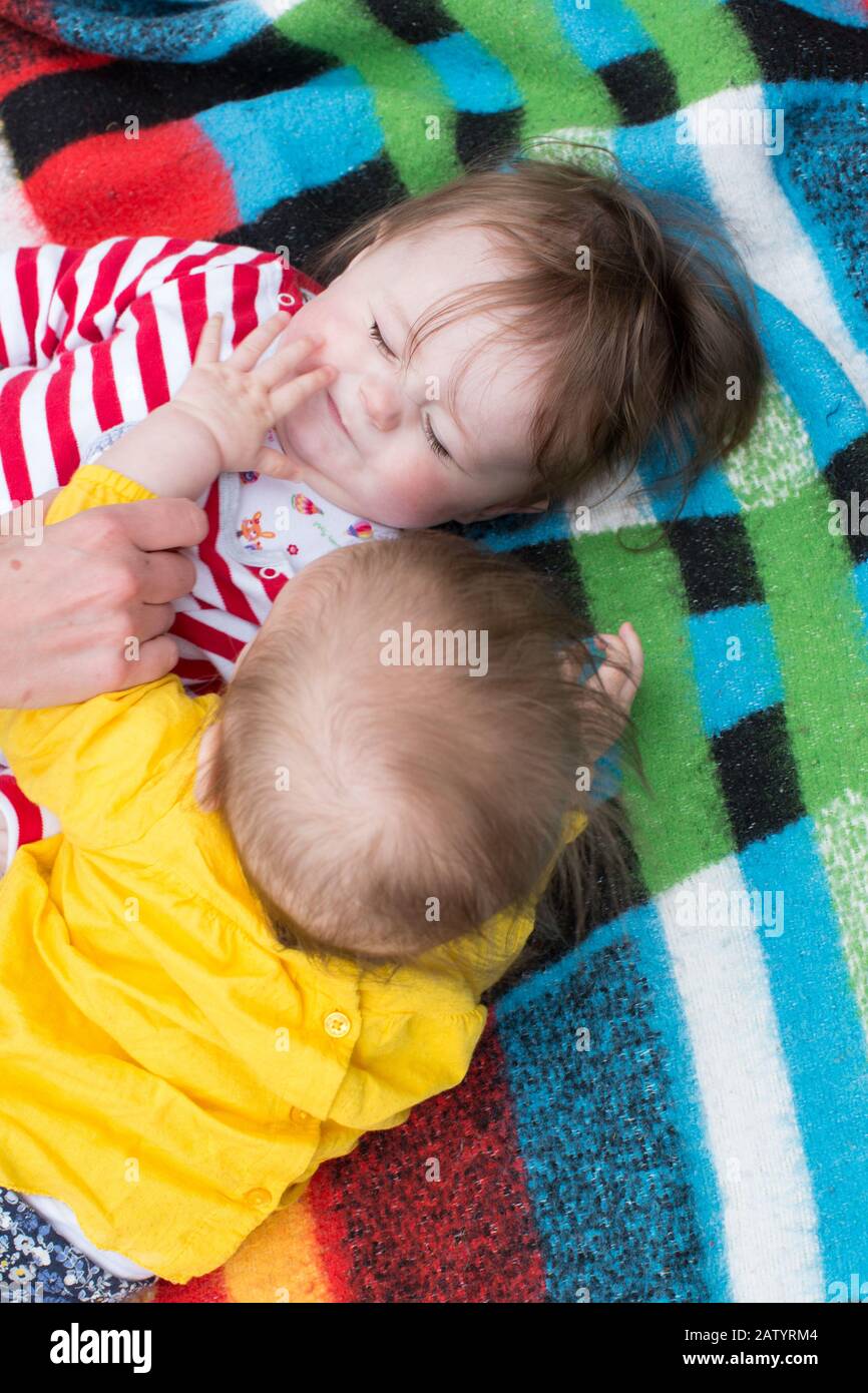 A group of 6 month old babies, U.K Stock Photo Alamy