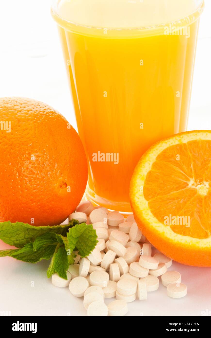 Healthy lifestyle with lots of vitamin C and fresh oranges and orange