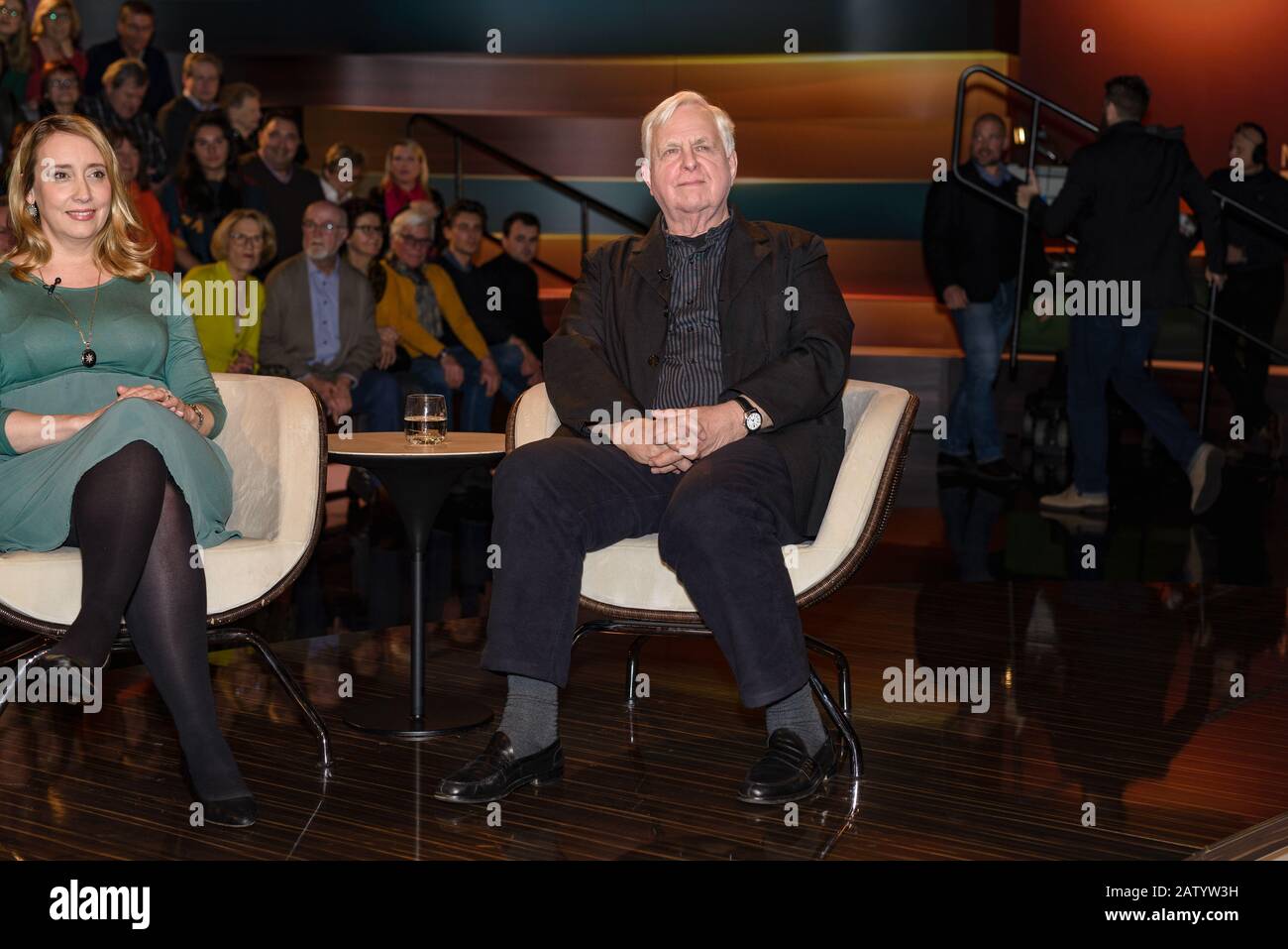 Melanie Amann, Heiner Bremer bei der Aufzeichnung der ZDF-Talkshow