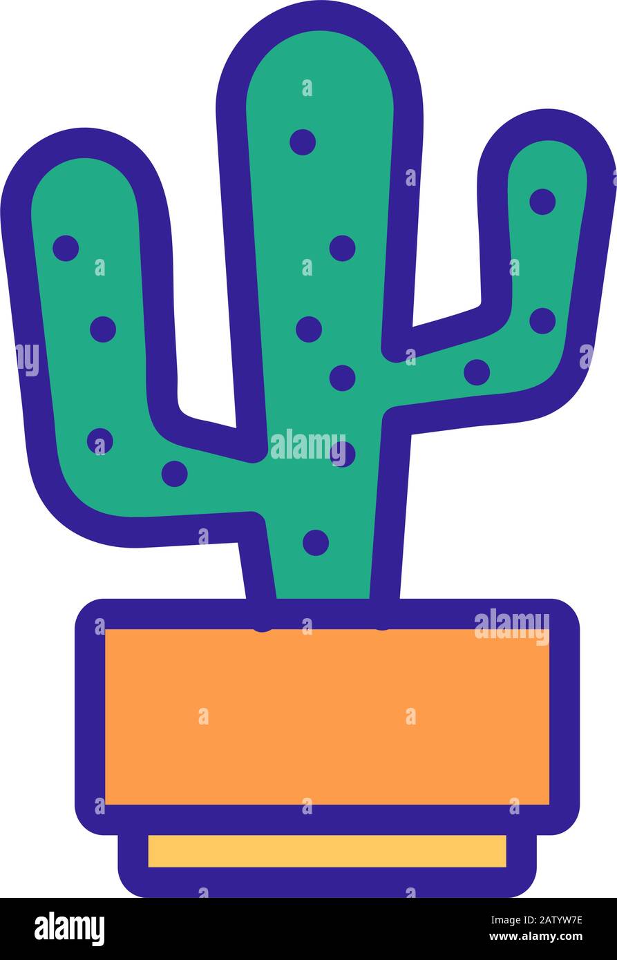 Cactus icon vector. Isolated contour symbol illustration Stock Vector ...