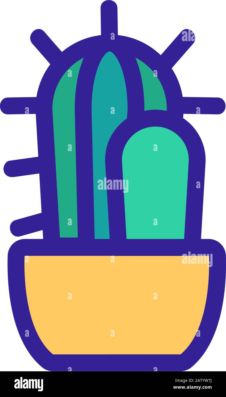 Cactus icon vector. Isolated contour symbol illustration Stock Vector ...