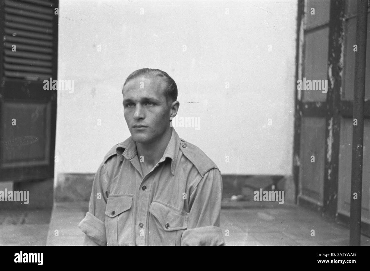 Passport IV  [Miltair without rank insignia] Date: 1947 Location: Indonesia Dutch East Indies Stock Photo