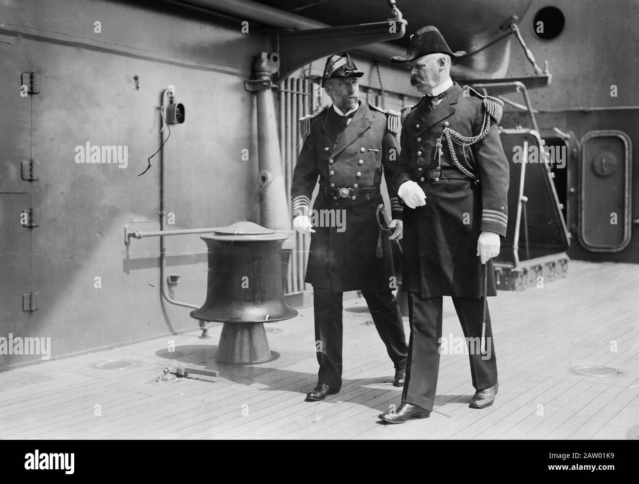 Captain James Harrison Oliver (1857-1928) and Admiral Charles Frederick Hughes (1866-1934) ca. 1913 Stock Photo