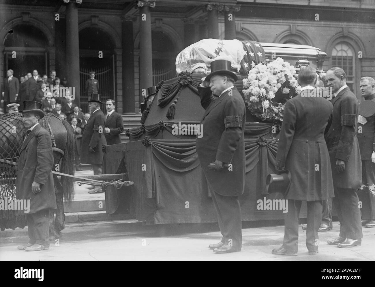 President William Howard Taft at the funeral of William Jay Gaynor (1849-1913), Mayor of New York City Stock Photo