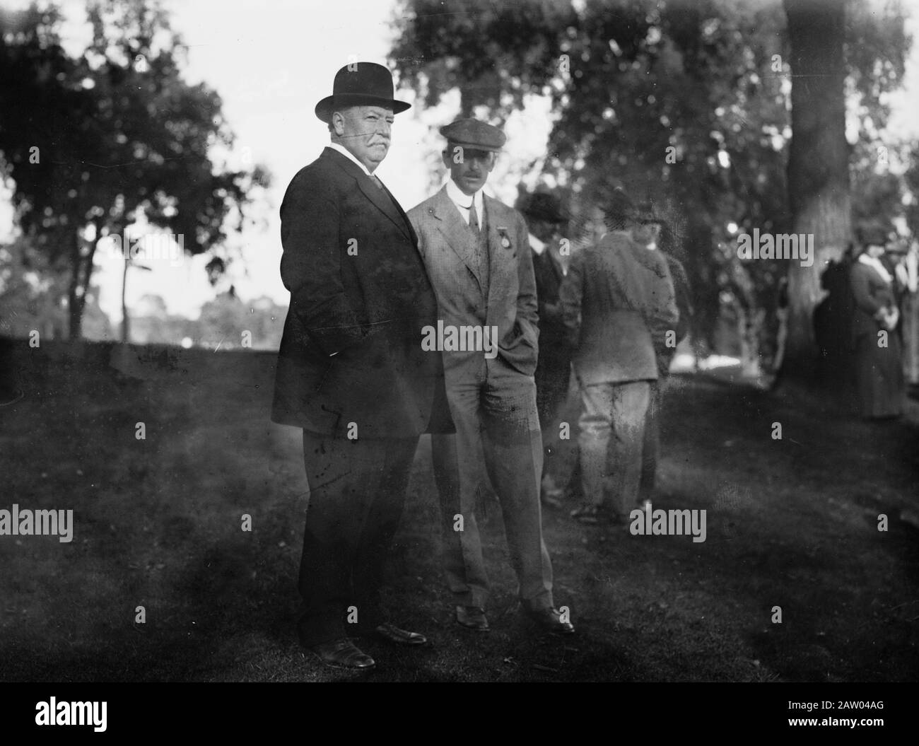 President William H. Taft at open championship of the U.S. Golf Association at the Country Club in Brookline, Massachusetts, September, 1913 Stock Photo