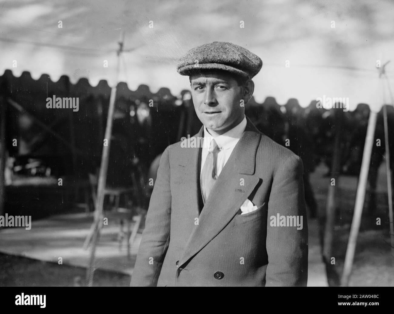 French golfer Louis Tellier (1886-1921) at open championship of the U.S. Golf Association at the Country Club in Brookline, Massachusetts, September, 1913 Stock Photo