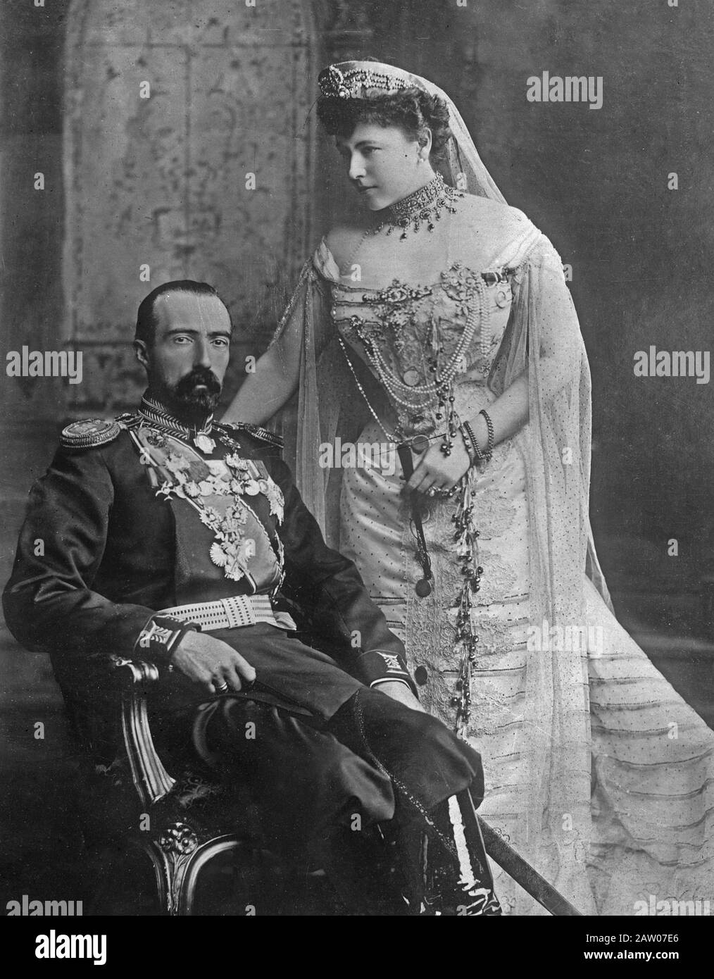 Grand Duke Michael Mikhailovich of Russia (1861-1929) and his wife Countess Sophie of Merenberg, Countess de Torby (1868-1927) ca. 1913 Stock Photo