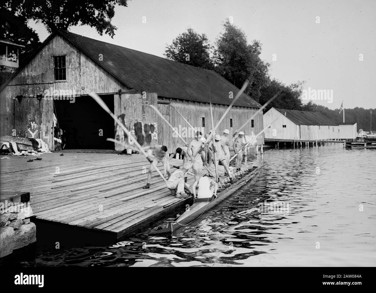 Yale freshman crew team members ca. 1910-1915 Stock Photo