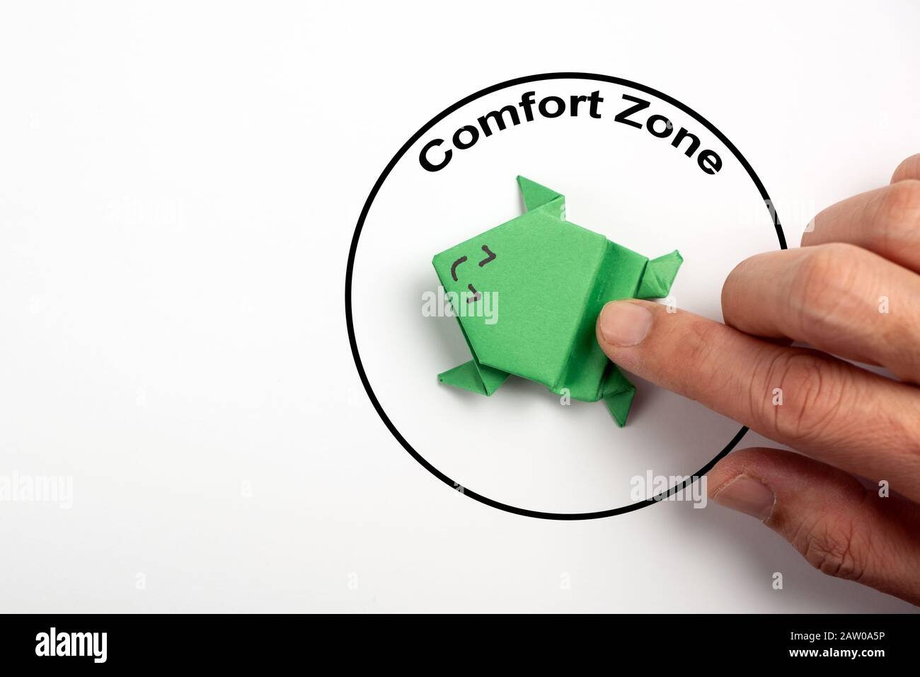 Step out from the comfort zone concept Stock Photo
