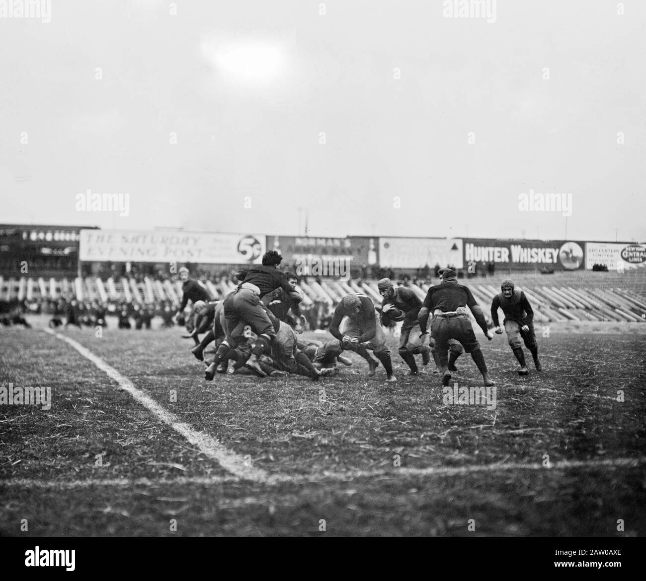 Print 1900s Player & Woman University Of Pennsylvania Football Pennant 