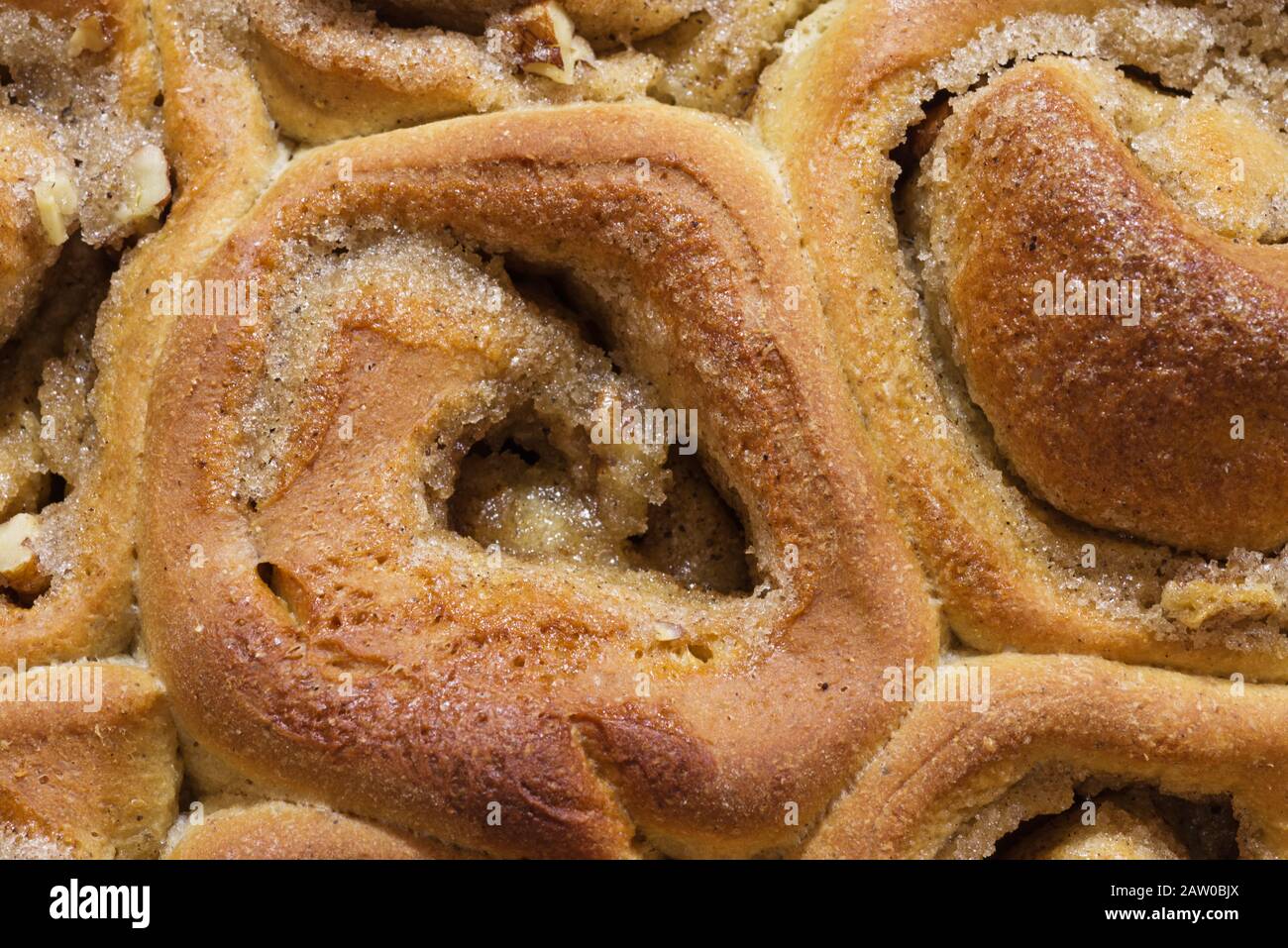 close up detail of fresh homemade spiced sticky bun Stock Photo