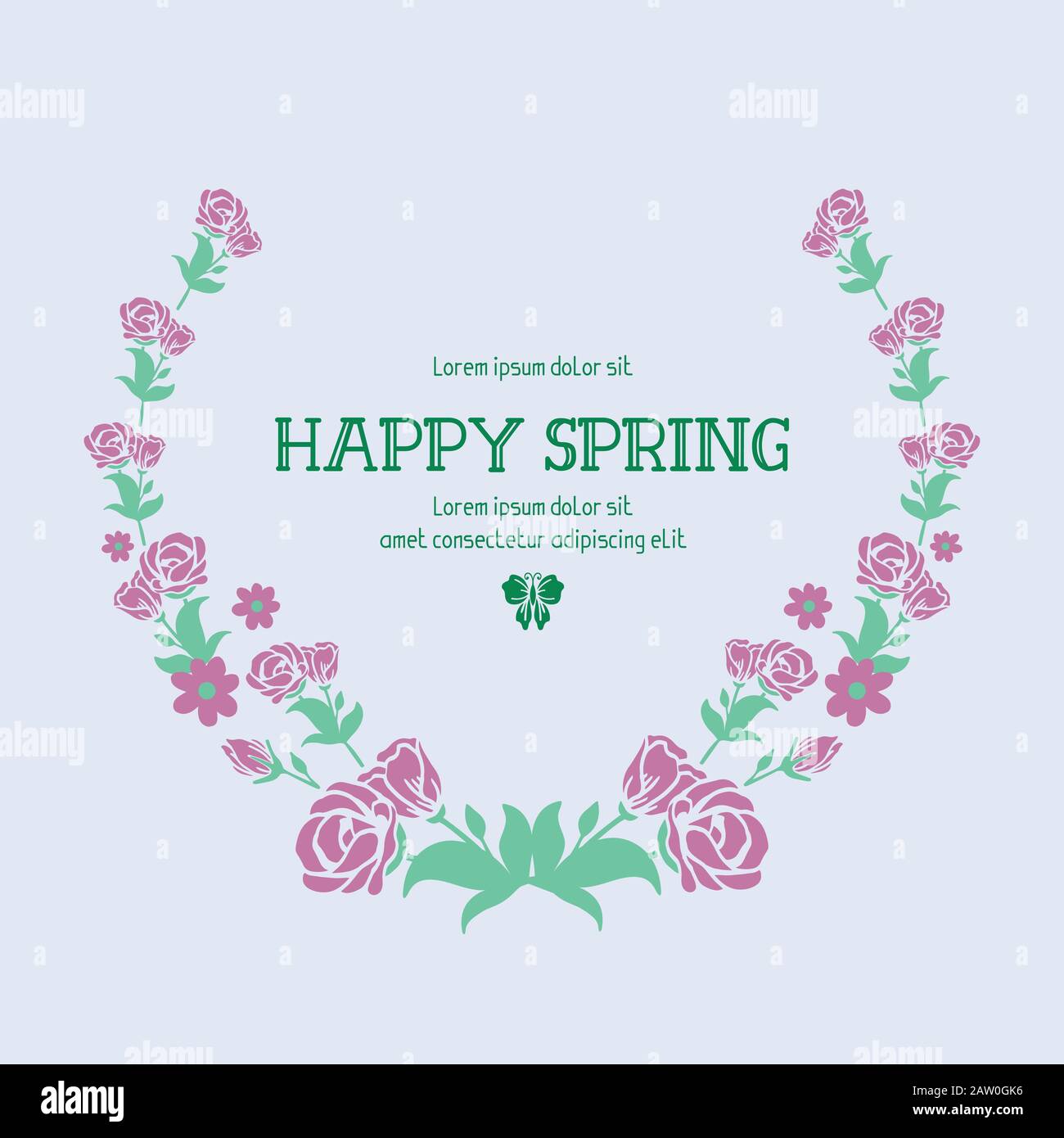 Elegant frame with seamless of leaf and flower decoration, for happy ...