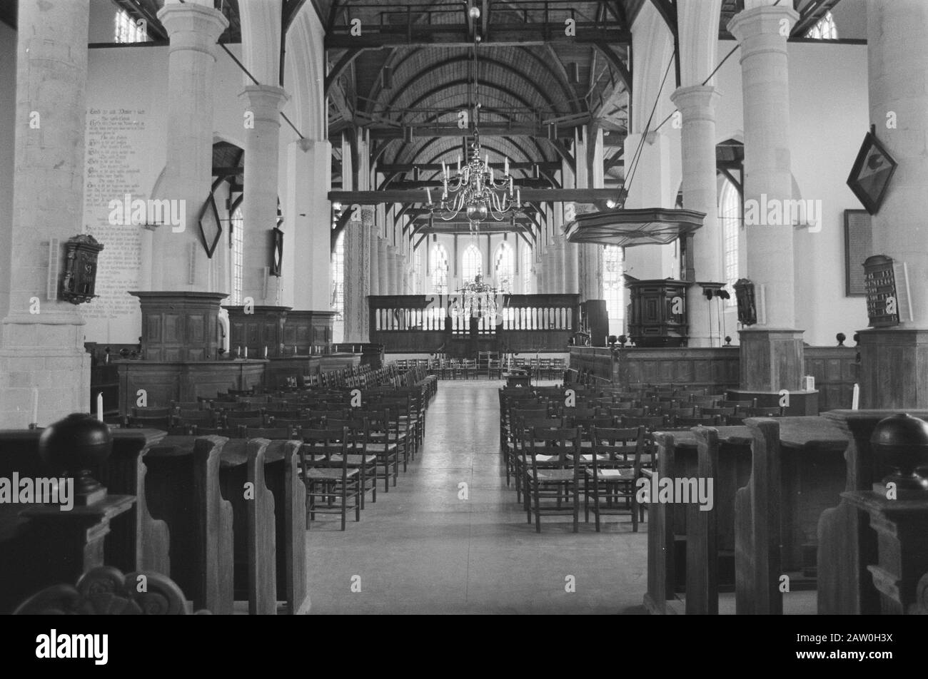 Dutch Reformed Grote of St. Nicholas Church in Edam; Interior Date: March 31, 1980 Location: Edam Keywords: Interior, churches Stock Photo