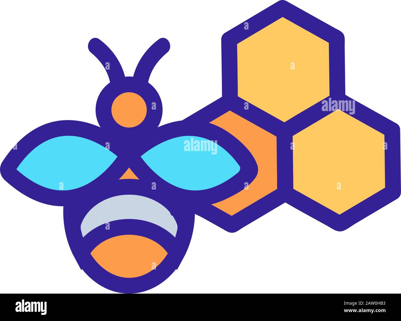 Honey bee icon vector. Isolated contour symbol illustration Stock ...