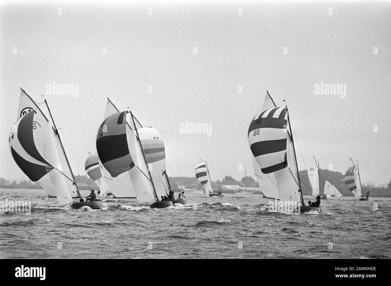 Dutch Championship Sailing, Rainbow Class on Alkmaardermeer, list Date: July 10, 1976 Location: Alkmaardermeer Keywords: CHAMPIONSHIPS, SAILING Stock Photo