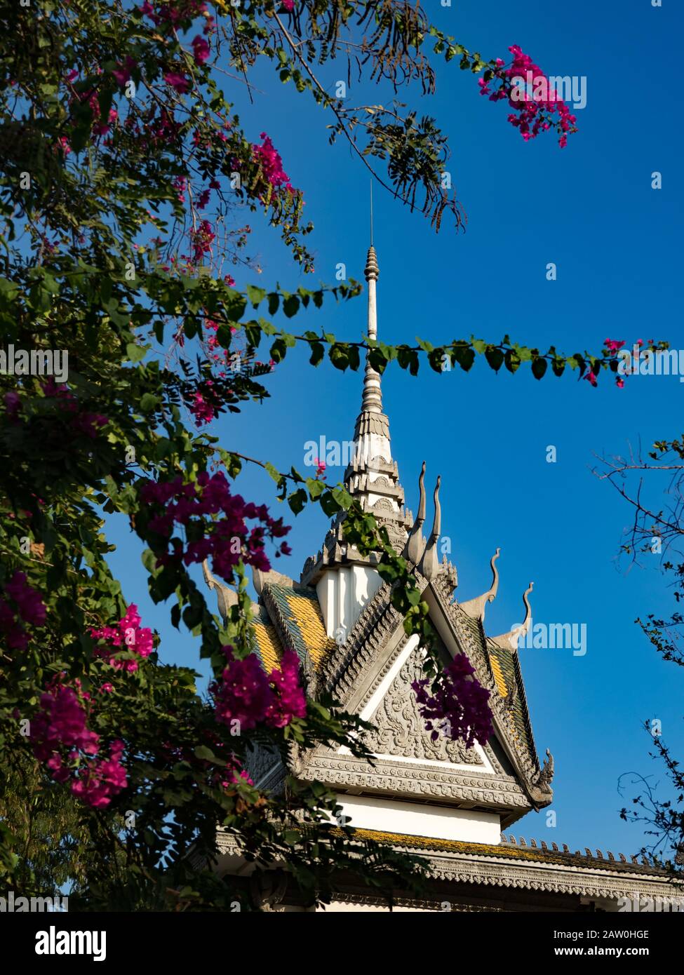 The killing fields of the Khmer Rouge site of a mass Genocide in Cambodia Stock Photo