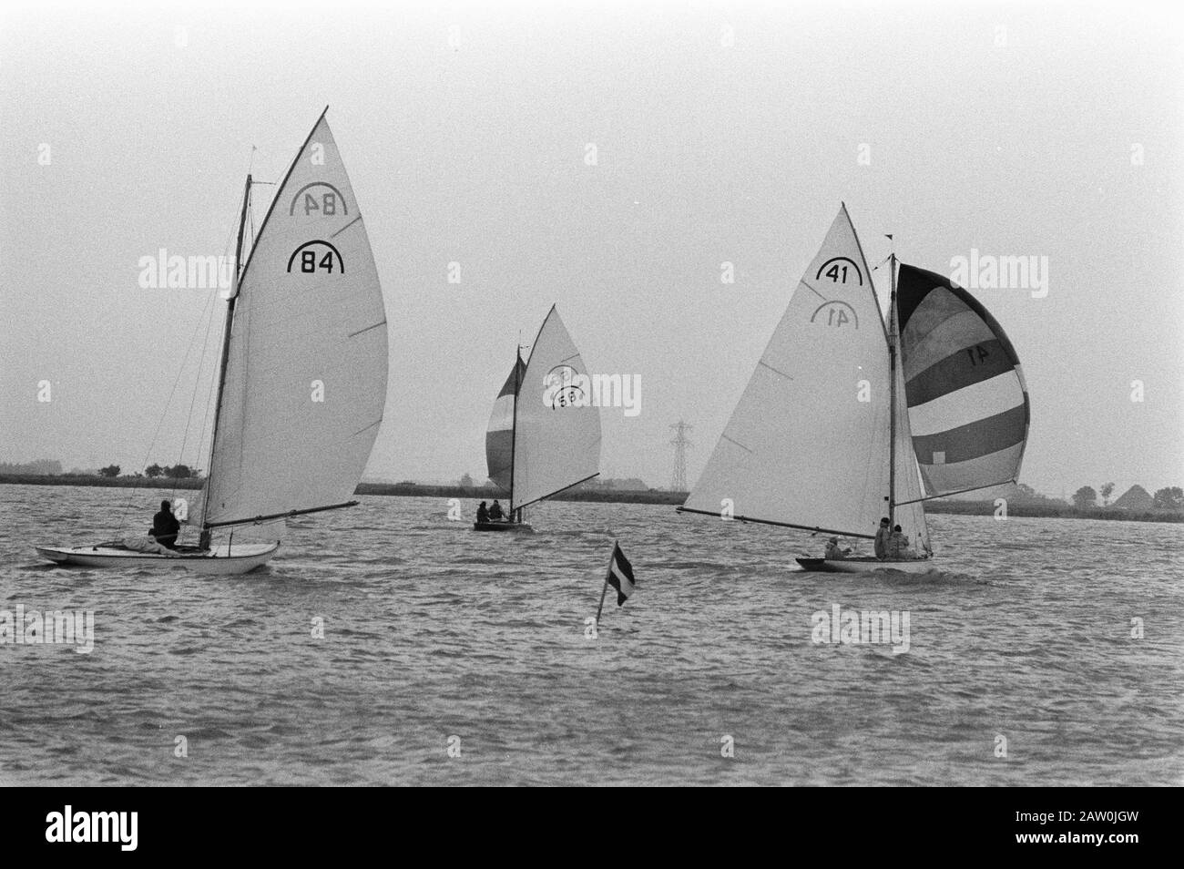 Dutch championships Rainbow Class sailing Alkmaardermeer Date: July 19, 1970 Keywords: CHAMPIONSHIPS, SAILING Stock Photo