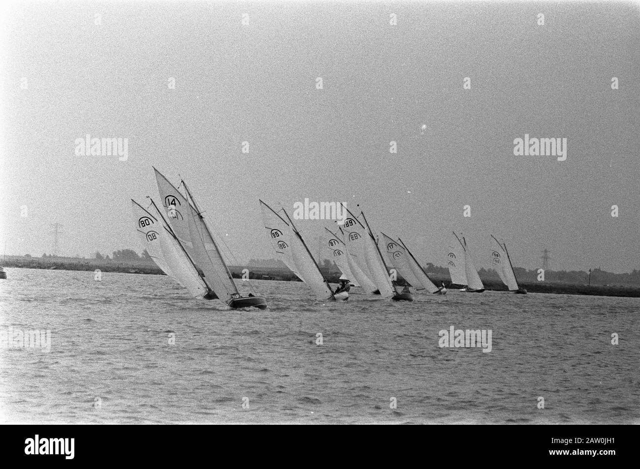 Dutch championships Rainbow Class sailing Alkmaardermeer Date: July 19, 1970 Keywords: CHAMPIONSHIPS, SAILING Stock Photo