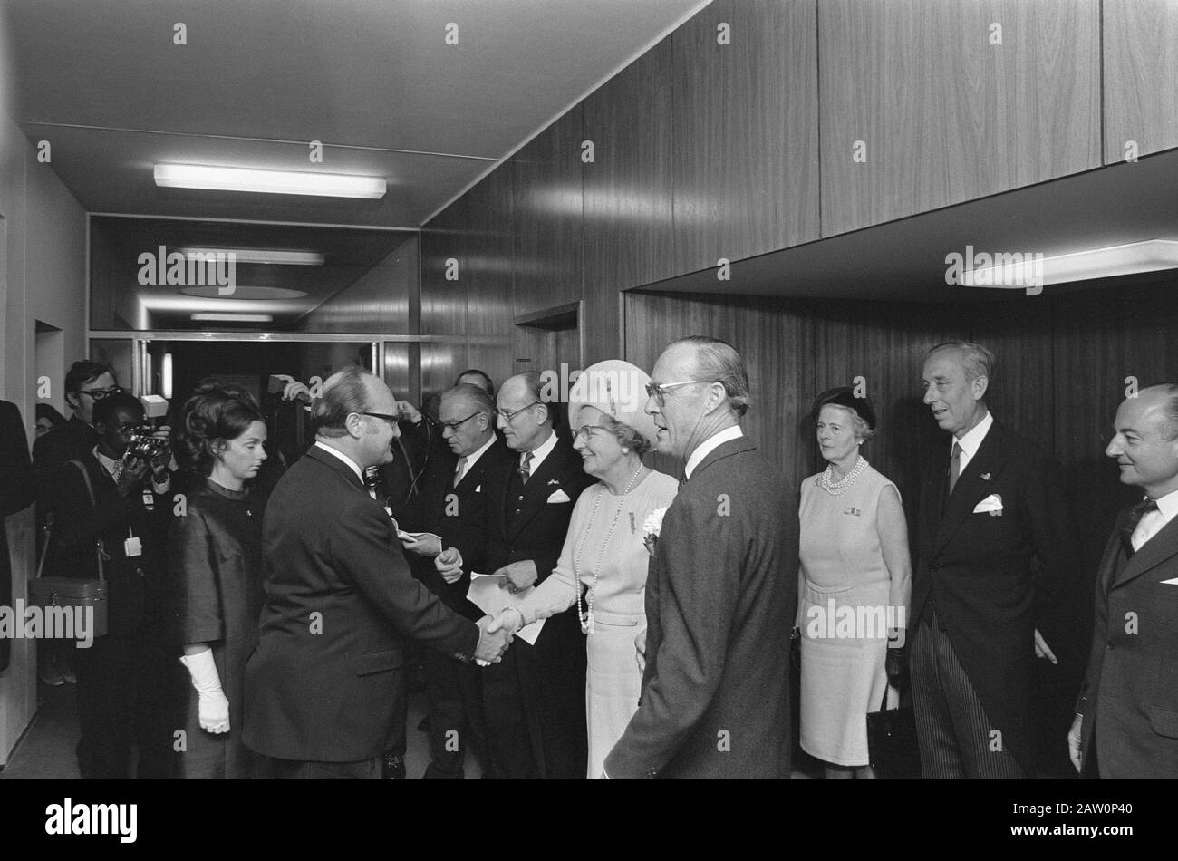 State Visit Queen Juliana and Prince Bernhard of West Germany  Queen Juliana and Prince Bernhard visits the Dutch embassy Date: October 26, 1971 Location: BRD, Germany Keywords: embassies, queens, state visits Person Name Bernhard, prince, Juliana, queen Stock Photo