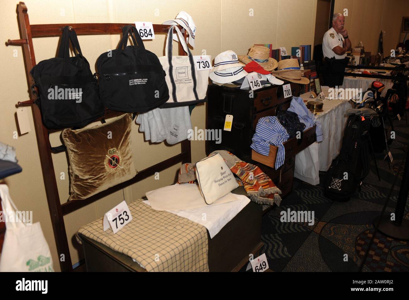 MIAMI BEACH, FL - JUNE 02: U.S. Marshals auction of more than 400 articles of jewelry, furniture, antiques and other personal property once belonging to Bernie and Ruth Madoff at the Miami Beach Convention Center on June 2, 2011 in Miami Beach, Florida People: Bernie Madoff Credit: Storms Media Group/Alamy Live News Stock Photo