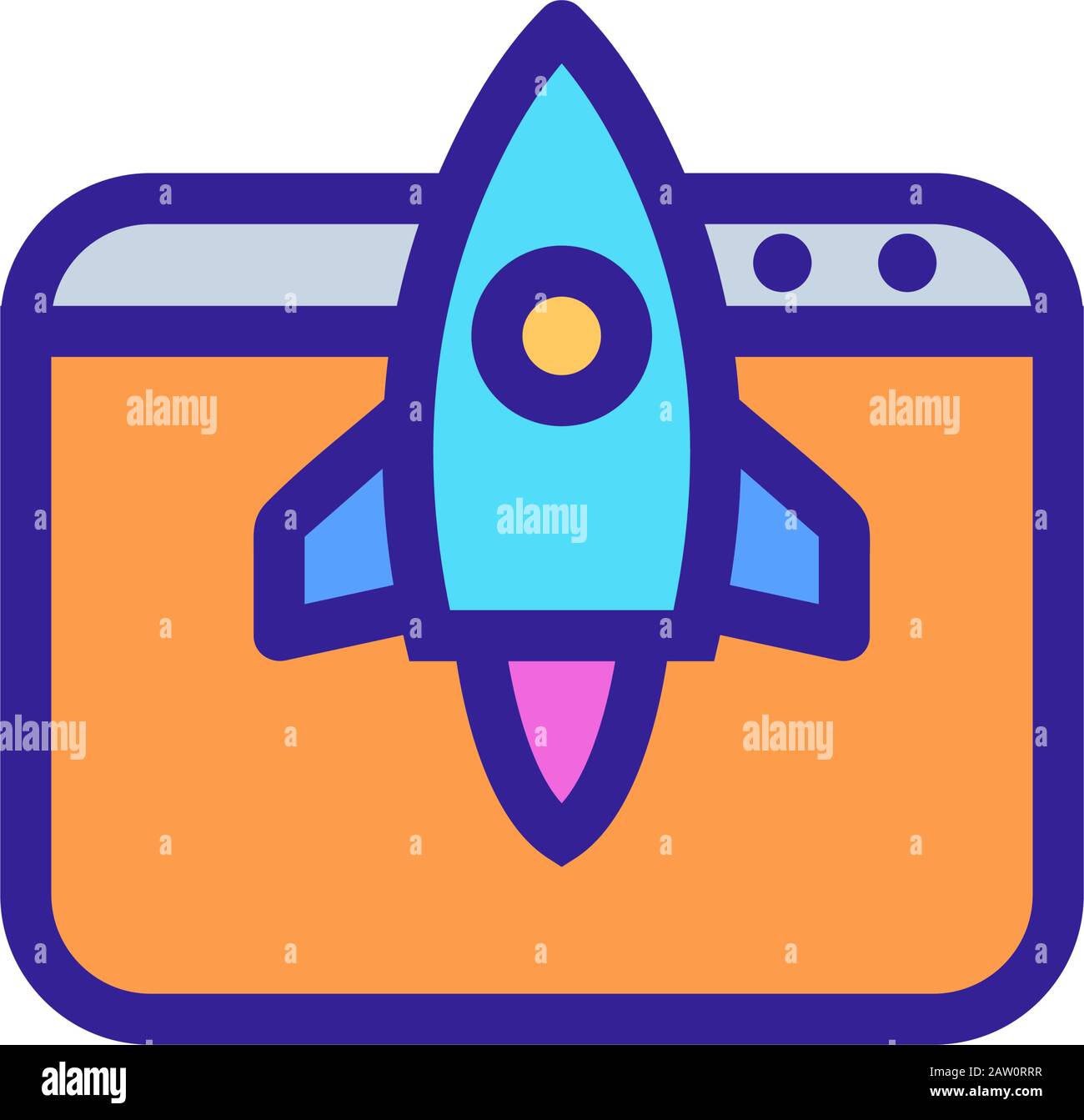 Browser speed rocket icon vector. Isolated contour symbol illustration ...