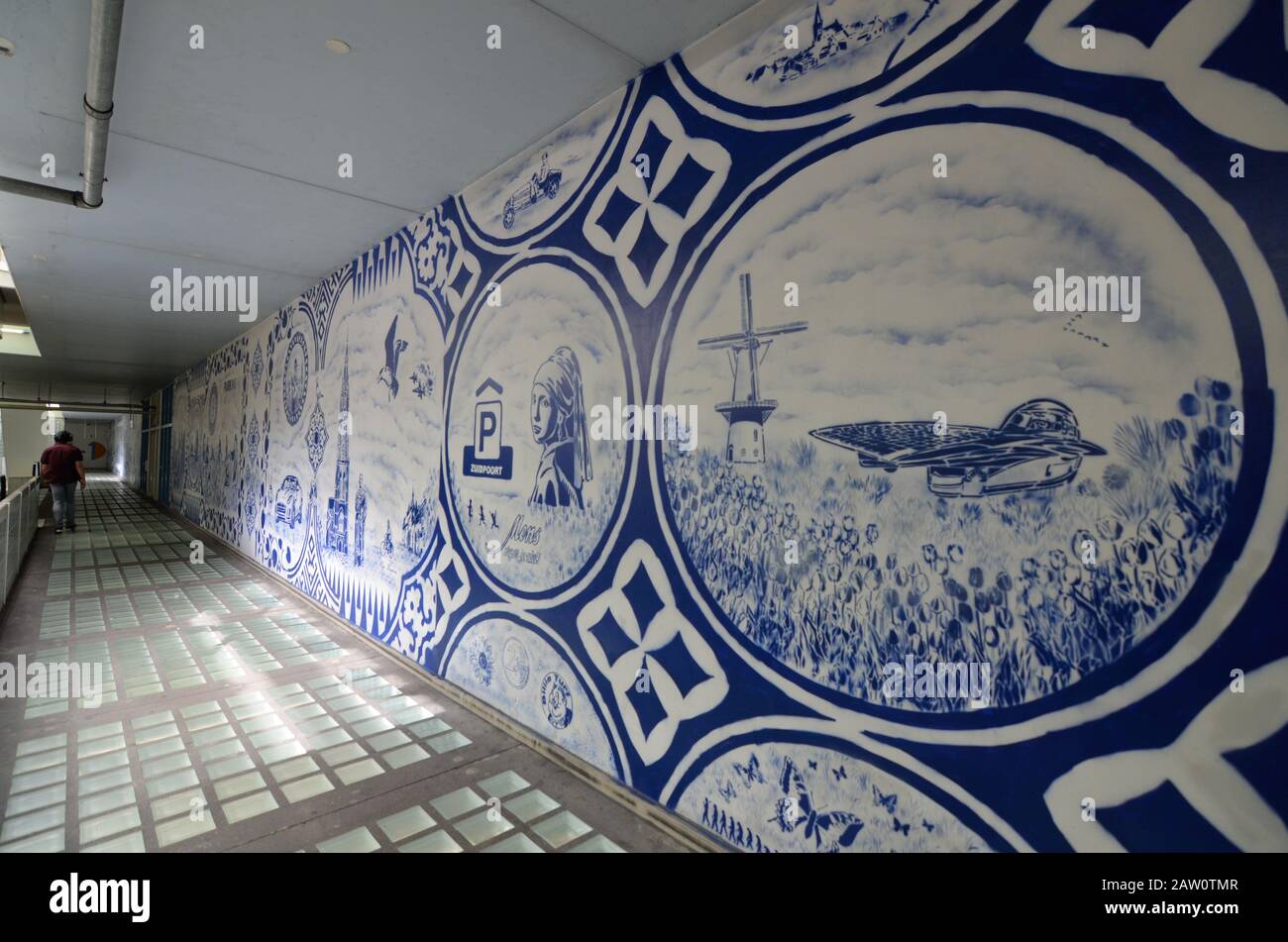 Delft, the netherlands, august 2019. The famous blue and white ceramics ...