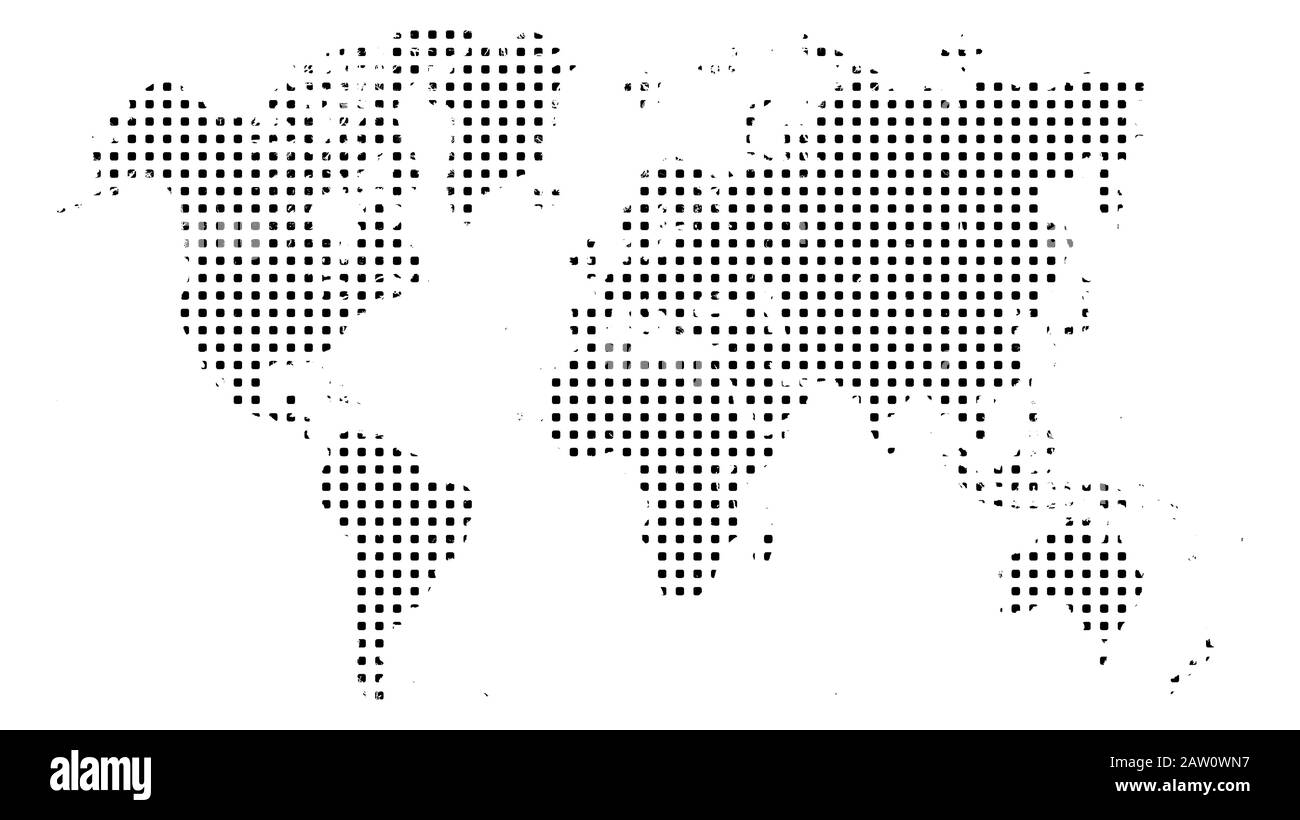 world map vector on white background. world map from dot for background. isolated world map. editable vector. Stock Photo