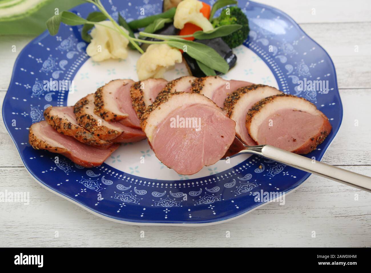 Pastrami of duck meat Stock Photo Alamy