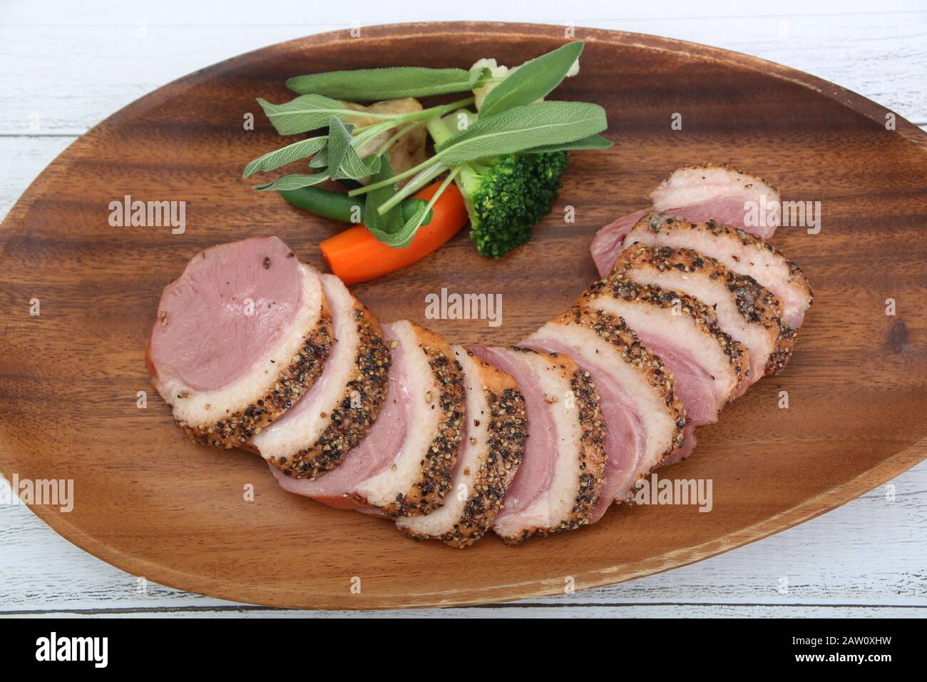Pastrami of duck meat Stock Photo Alamy