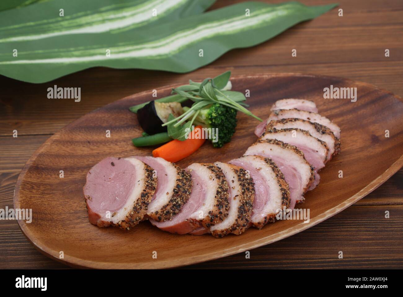 Pastrami of duck meat Stock Photo Alamy