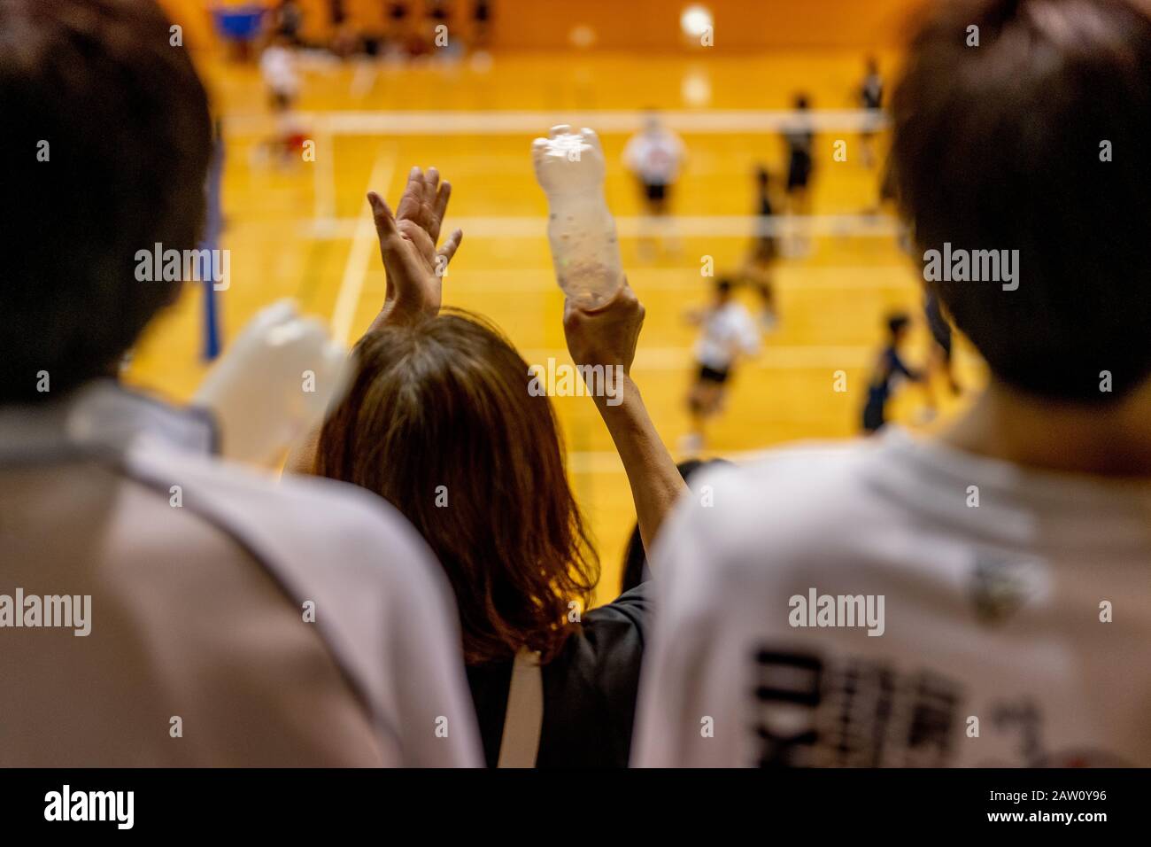 Cheer in volleyball game Stock Photo Alamy