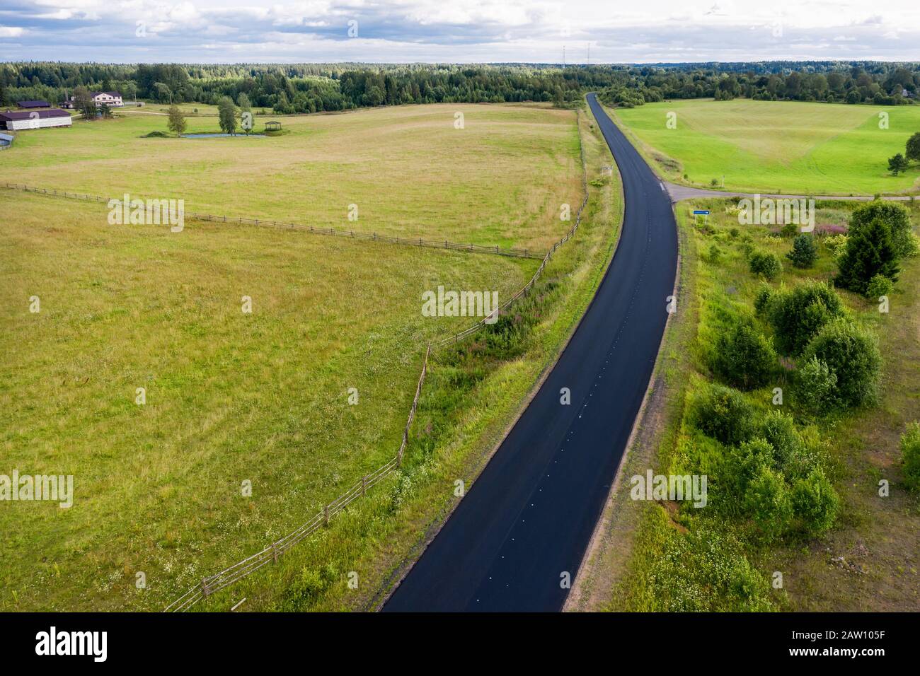 Aerial top view empty road hi-res stock photography and images - Alamy