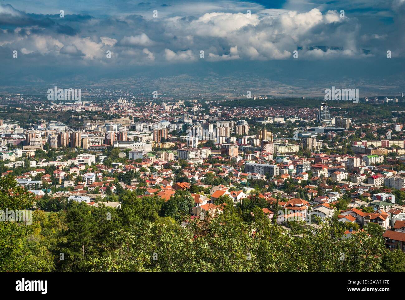Panorama of Skopje from road to Mount Vodno, Skopje, North Macedonia ...